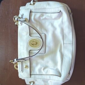 Coach white the textured leather handbag